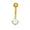 Yellow Gold, variant on JewelStop 14k Solid Gold White Belly Button Round CZ Navel Ring Body Jewelry, 1.1gr.