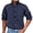 Navy, variant on Men's Dress Button Down Shirts Long Sleeve Turndown Collar Solid Color Shirts Casual Tops Black