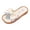White, variant on YDFCWXW Girl's Bow Flat Slip on Sandals Cute Fashion Trendy Summer Vacation Round Open Toe Summer Slides Sandal (White, 34)