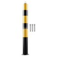thumbnail image 2 of Poste de bolardo de metal negro y amarillo Zulema 30 pulgadas para carriles de calle y estacionamientos, 2 of 8