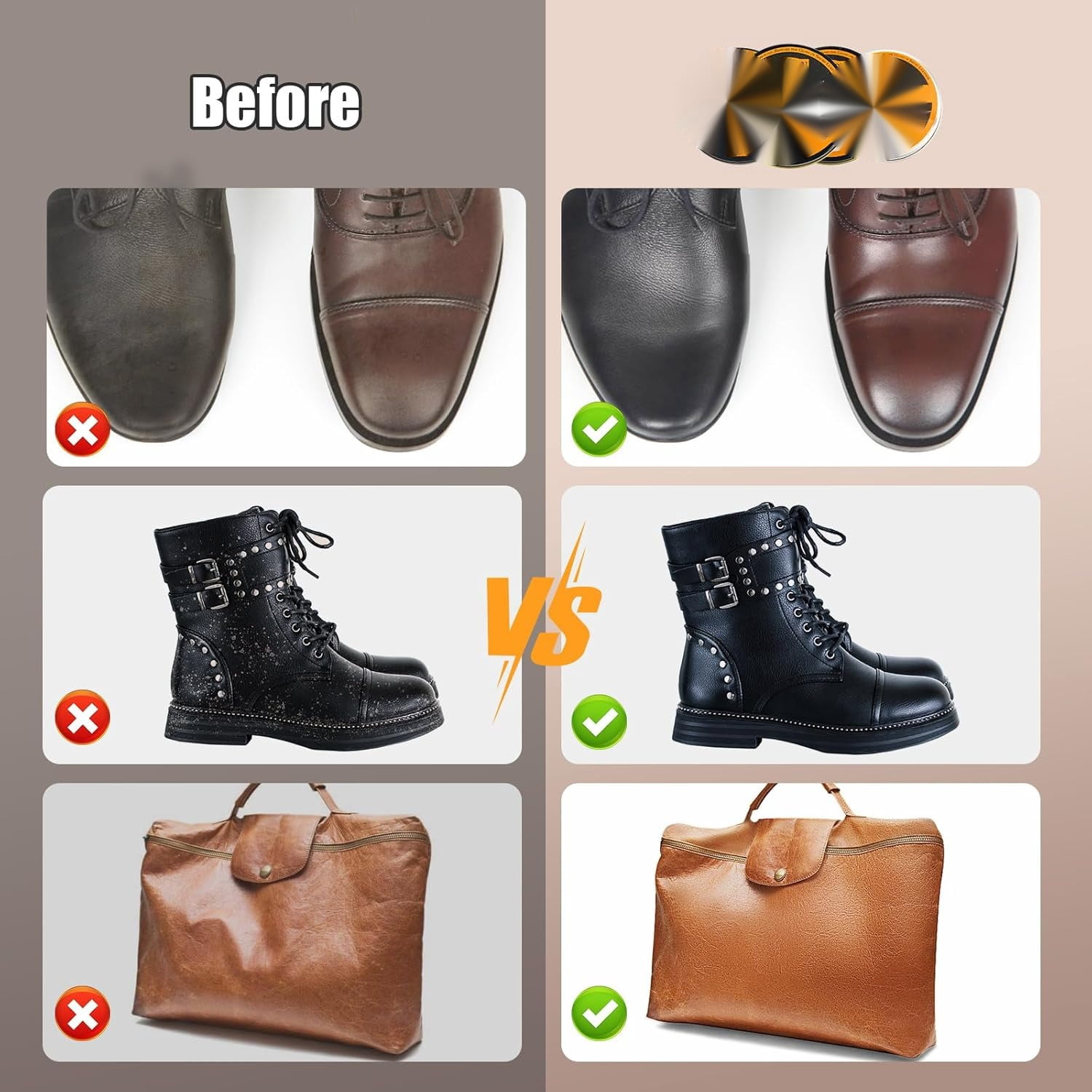 13Pcs Shoe Care Kit for Men & Women,3 Horsehair Shoe Polish Brush,Black Brown Neutral Mink Oil for Shoes,Care for Leather Boots, Shoe Cleaning Kit as Gift for Men with Shine Sponges & Care Cloth