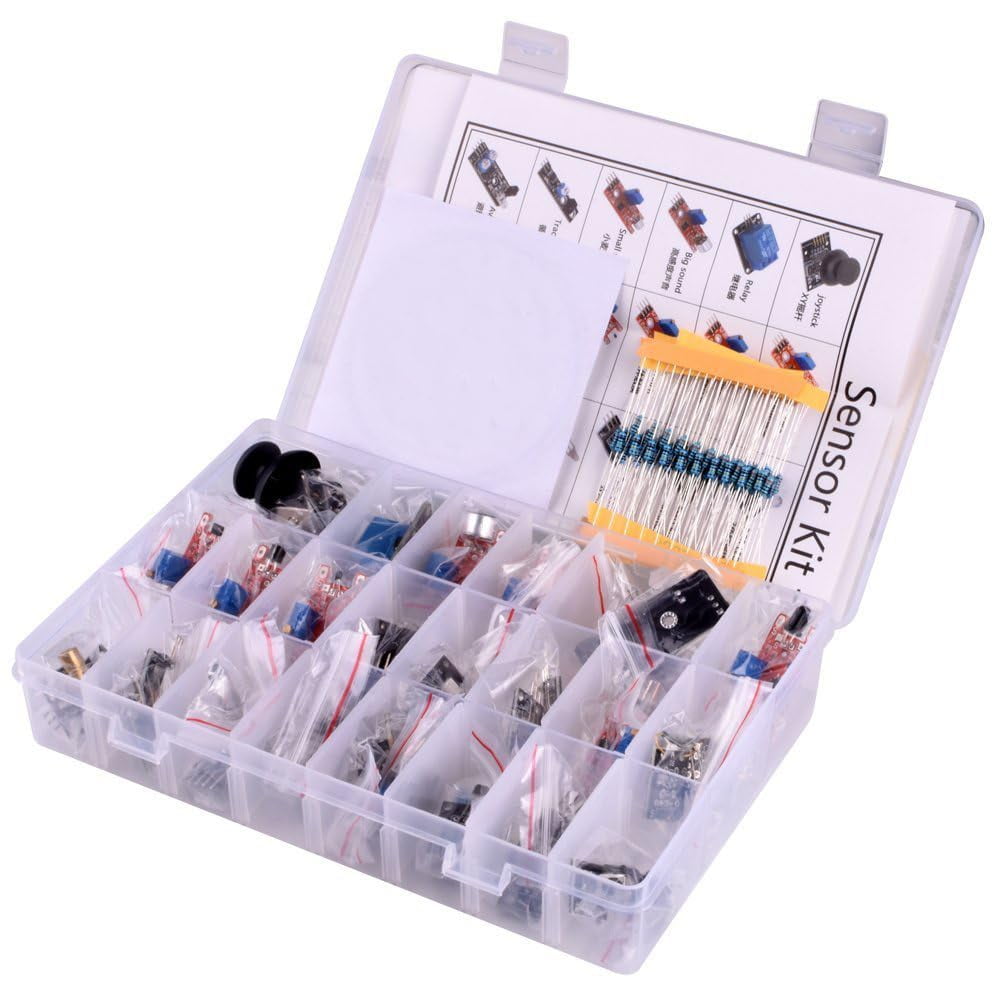 Kuman 37 in 1 Sensor Module Kit for Arduino and Raspberry Pi with Project Tutorials