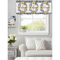 thumbnail image 4 of Watercolor Blossom Floral Valances for Windows,Kitchen Valance Rod Pocket Short Curtain, Welcome Quote Black Plaid Valance Curtain Window Valances for Bedroom Bathroom Living Room 42x18in, 4 of 9