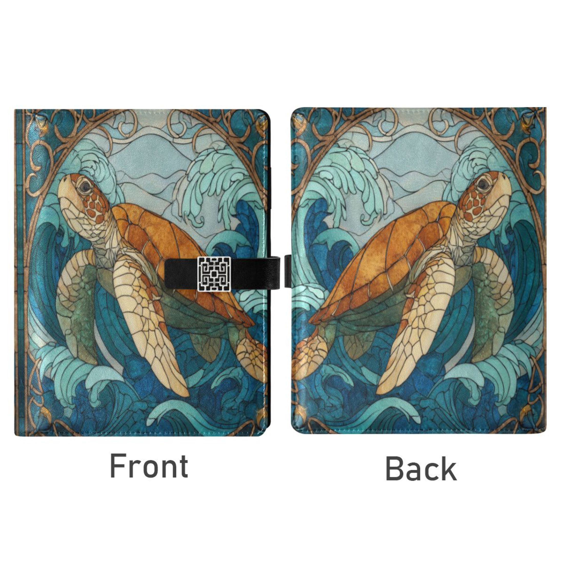 Leather Planner Leather Notebook Notebook Journal Binder Design Pen Pocket Design Convenient for Storage Sea Turtle Stained