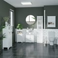 thumbnail image 2 of HOMCOM Under Sink Bathroom Cabinet, Pedestal Sink Vanity w/ 2 Doors, Shelf, 2 of 10