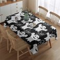 thumbnail image 2 of Black Halloween Ghosts with Boo Rectangle Tablecloth 60"x84",Waterproof Polyester Rectangle Table Cloth, Wipeable Spillproof Polyester Tablecloth for Dining, Camping, Indoor and Outdoor, 2 of 5