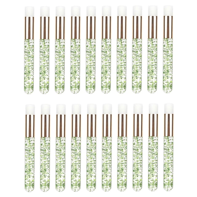 Minnieouse 20 Pieces Lash Shampoo Brushes Cosmetic Off Tool Lash Peel Remover Pinceles de maquillaje y herramientas Oro Verde