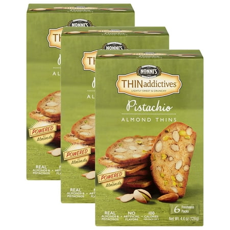 Almond Christmas Tree Cookies (3 Pack) Nonni's THINaddictives Pistachio Almond Cookies, 4.4 oz, 6-pack ()