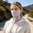 thumbnail image 3 of Face Guard Elastic Fabric 3D Cut Face Neck Sun Protection Face Guard with Adjustable Earhooks Summer Outdoor Face Protector, 3 of 7