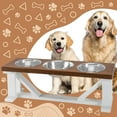 thumbnail image 2 of Bearwood Essentials  Elevate Your Pet's Dining Experience with Unveiling Premium 3-Bowl Farmhouse-Style Pet Feeder Small - Gray/White, 2 of 5