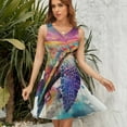 thumbnail image 7 of Watercolor Sea Turtles Design Dress Summer Street Style Dresses Female Sleeveless Printed Sundress, 7 of 7
