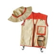 thumbnail image 2 of Chaleco y sombrero de explorador para niños, accesorios de juego de rol, equipo de aventura al aire libre Naranja, 2 of 9