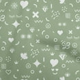 thumbnail image 1 of oneOone Georgette Viscose Light Green Fabric Doodle Quilting Supplies Print Sewing Fabric By The Yard 42 Inch Wide, 1 of 4