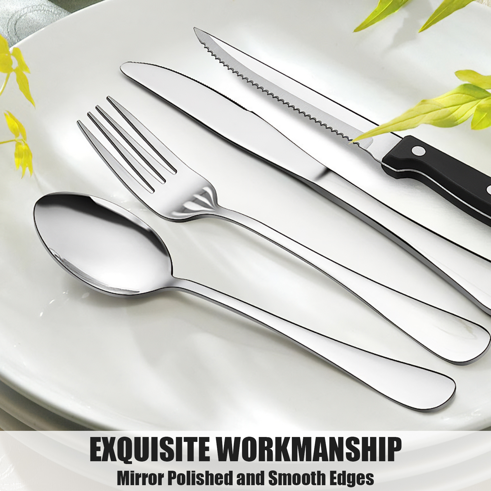 AMBLER 48-Piece Stainless Steel Silverware Set for 8 photo 7