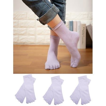 

Five Finger Socks For Women Super Soft Cotton Sports Socks Crew Socks 4 Pair