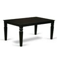 thumbnail image 5 of LGDR9-BLK-24 9Pc Rectangle 66/84 Inch Kitchen Table With 18 In Leaf And Eight Parson Chair With Black Finish Leg And Linen Fabric- Black Color, 5 of 9