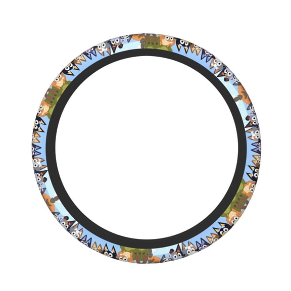 Saiise Bluey Print Steering Wheel Covers for Car,Truck and SUV,Universal 15 inch Steering Wheel Cover Protection