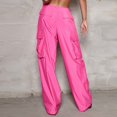 thumbnail image 6 of Baqcunre Cargo Pants Women,Womans Cargo Relaxed Fit Baggy Pants High Waist Zipper Slim Joggers With Pockets,Women'S Pants,Joggers For Women,Pants For Women,Womens Clothes,Hot Pink,L, 6 of 9