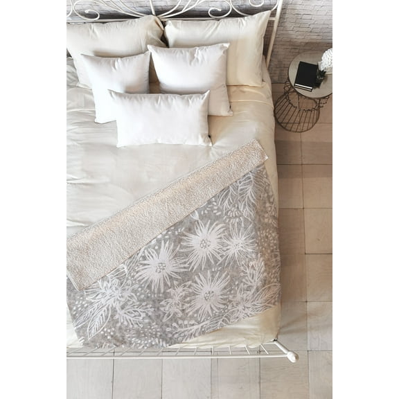 Society6 Schatzi Brown Eden Floral Sand Sherpa Fleece Blanket
