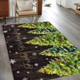 thumbnail image 2 of Area Rugs 2.7'x5', Brown Christmas Tree Carpet for Living Room Bedroom Dining Room, Xmas Trees Snowflake Winter Wood Throw Kitchen Rugs Non Slip Washable Rectangle Indoor Outdoor Rugs, 2 of 8