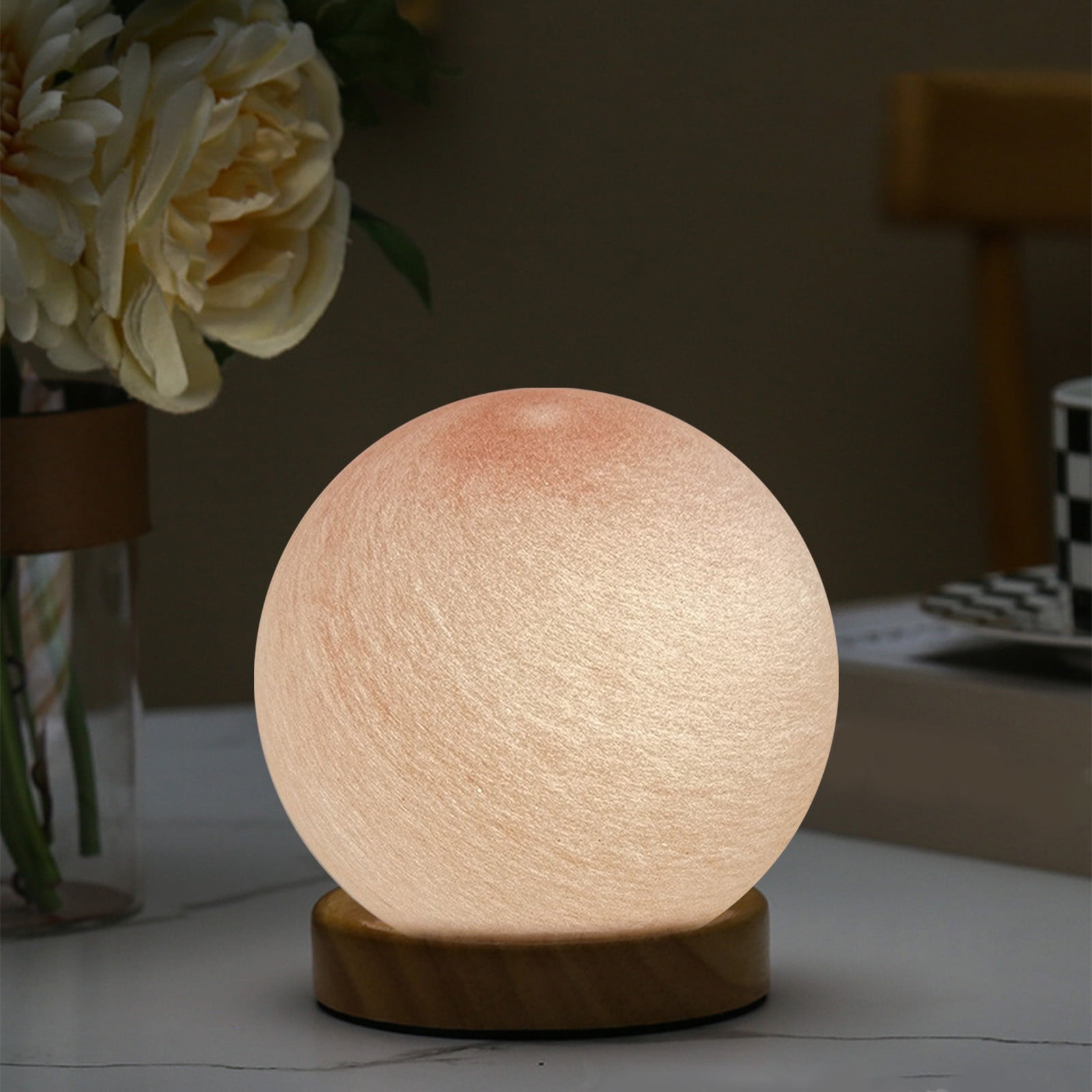 Gnmfd LED 3D Dimmable Planet Glass Ball Night Light USB Powered Mood Lamp for Bedroom, Bedside Table, Home Decoration, Romantic Night Light Gift, Lights for Room, Night Lights Plug Into Wall