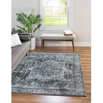 Rugs.com Medina Collection Rug – 6' x 9' Steel Gray Medium Rug Perfect For Bedrooms, Dining Rooms, Living Rooms
