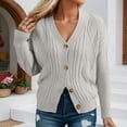 thumbnail image 5 of Womens Cardigans Button Down Long Sleeve Lightweight Knit Sweater Outerwear V Neck Fall Winter Open Front Cozy Casual Womens Sweaters, 5 of 7