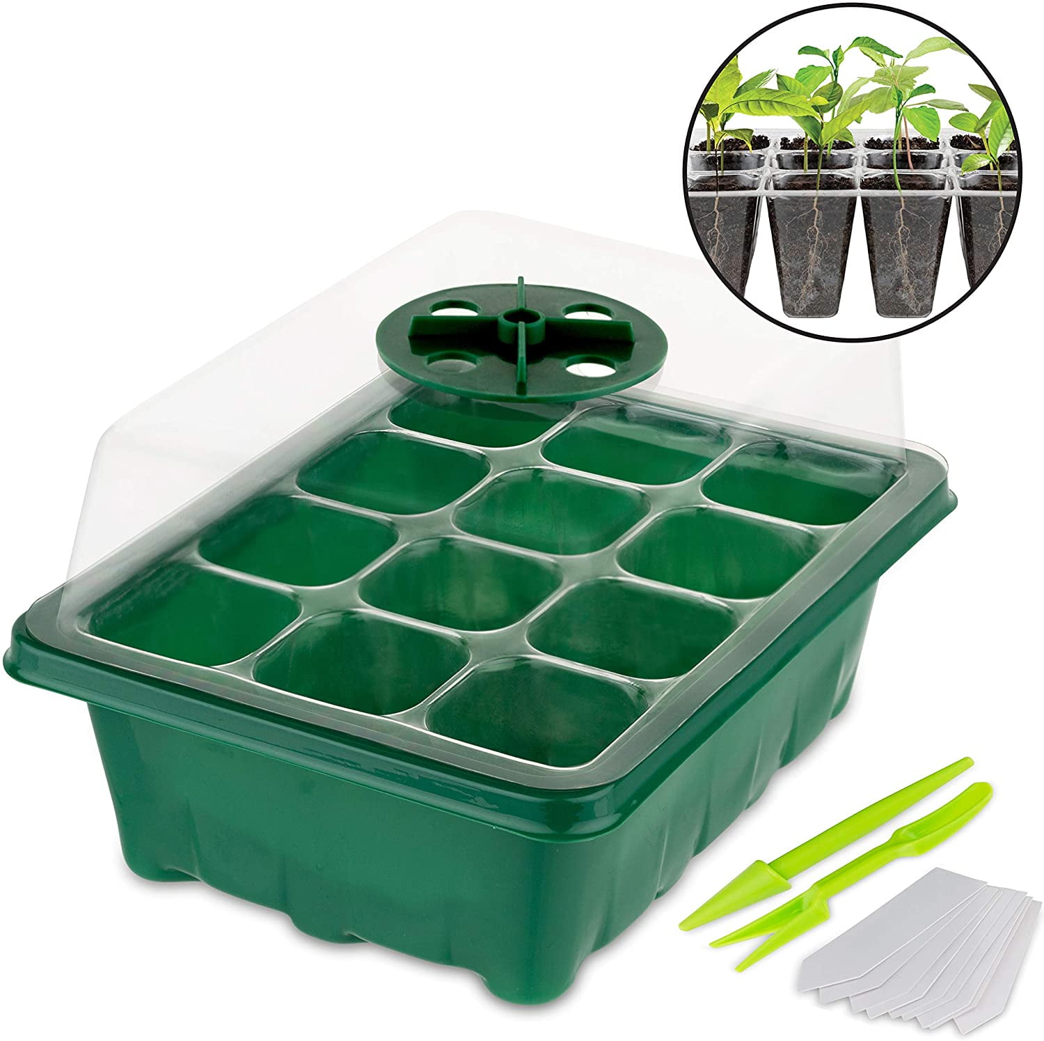 Stock Your Home Plant Seed Starter Tray 12 Cells 10 Pack Walmart