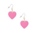 thumbnail image 2 of Delight Jewelry Acrylic 1" Hot Pink Heart Gold Tone Infinity French Earrings, 2 of 4