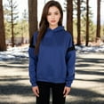 thumbnail image 2 of Women's Oversized Hoodie with Contrast Shoulder Stripes, 2 of 6