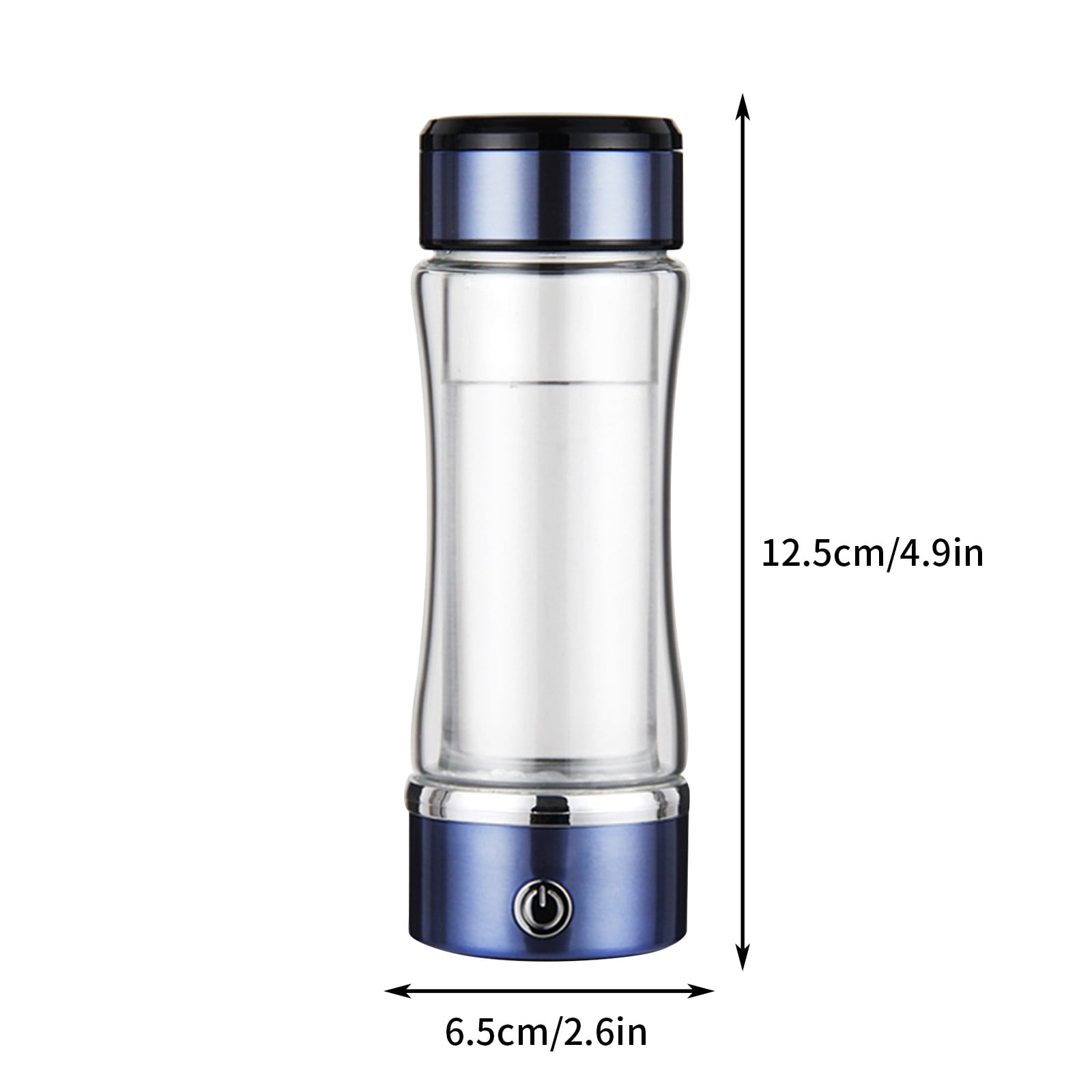 Gnmfd Hydrogen Rich Water Generator Cup Double Layer Glass Healthy Drinking Bottle Portable Rechargeable Hydrogen Maker Cup for Office Fitness Travel Home Use