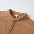 thumbnail image 5 of Men's Fleece Quarter Button Pullover Sweatshirts Casual Long Sleeve Sweater Mock Neck Fashion Tops with Kangaroo Pocket (XL, Khaki), 5 of 7