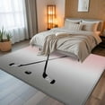 thumbnail image 5 of 6x9Ft Area Rugs Pink Gray Ombre Non-Skid Rubber Backing Large Rectangle Rugs - Living Room Bedroom Home Office, Black Hockey Sticks Minimalist Style Indoor Floor Mat Carpets Washable Rug, 5 of 9