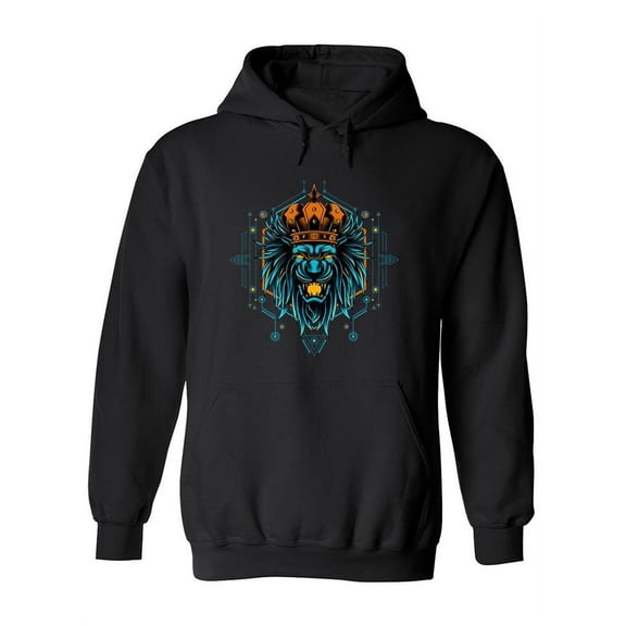 Lion Head With Crown Drawing Hoodie Women -Image by Shutterstock, Female Small