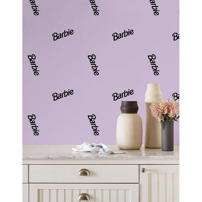 Barbie 90s Logo Removable Vinyl Wallpaper by Barbie - Lavender