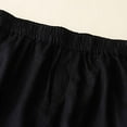 thumbnail image 5 of Besolor Women's Cropped Cotton Linen Pants Elastic Waist Casual Loose Lace Trim Tapered Capris Lounge Pants for Summer Black, 5 of 7