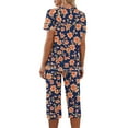 thumbnail image 3 of Two Piece Sleepwear for Women Floral Print Lounge Set Loose Fit Oversized Lounge Set Womens Pajama Sets, 3 of 5