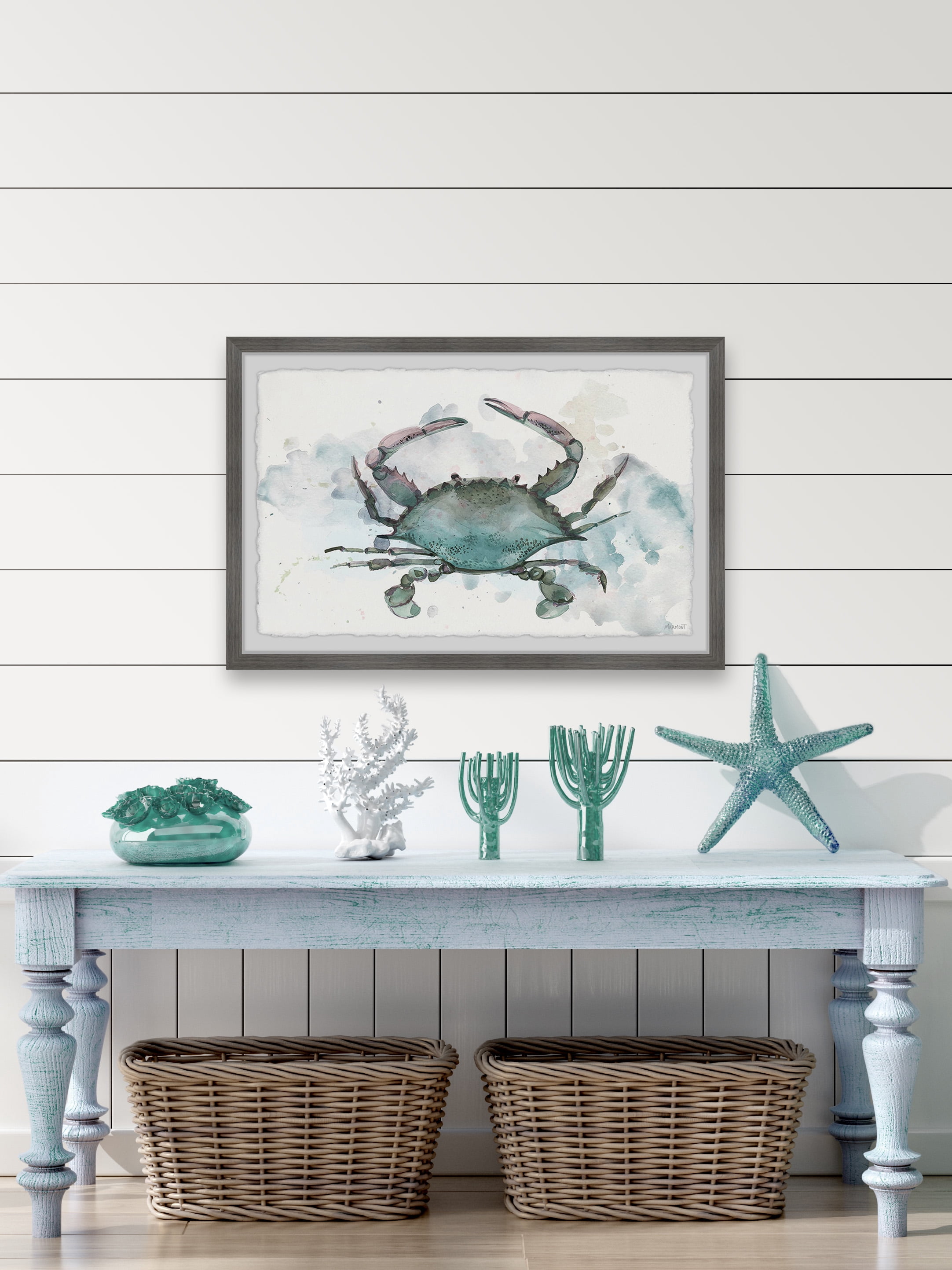 Crabby 30.00 in x 20.00 in Framed Painting Art Prints, by Marmont Hill