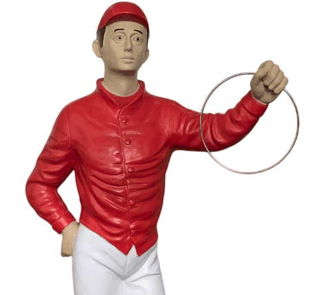Classic Lawn Jockey Red Garden Statue, 36" Height