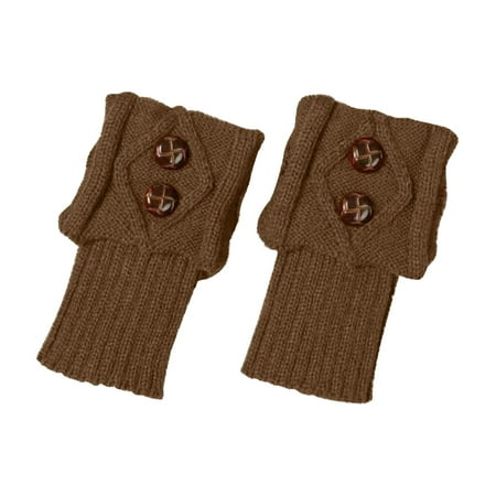 

Gotyou Socks Womens Short Boots Socks Crochet Knitted Boot Cuffs Leg Warmers Socks Khaki One Size