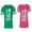 Men Green / Women Pink, variant on Fashion Man Woman Unisex Couple Matching Cotton Jersey style T-Shirt Contrasting stripes on sleeves (Men Green / Women Black) (Men S / Women S)