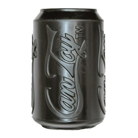 UPC: 0810216022570 | SodaPup Natural Rubber Soda Can Chew Toy – Treat Dispenser – Slow Feeder – Designed for Heavy Chewers – Black – Medium