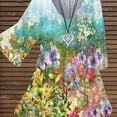 thumbnail image 4 of Fesfesfes Fashion Tops for Womens Floral-Print Casual Short Sleeve V Neck & Tops Thin Blouse Ladies Tops Women Tshirts 2XL(US:12), 4 of 6