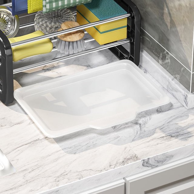 Multi-Functional Kitchen Storage Rack: Wall-Mounted or Countertop Organizer for Towels, Dishes & Cleaning Tools - Space-Saving, Durable Design with Drip Tray (Existing Customer Replacement Part)