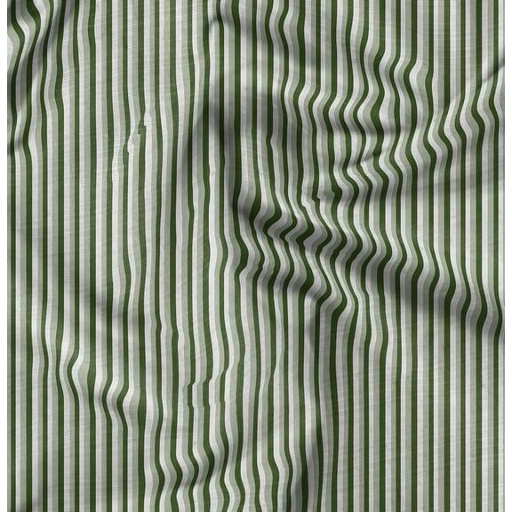 Soimoi Green Fabric - By the Yard - 42 Inch Wide - Stripe - Classic Charm with Stripe Patterns Printed Fabric
