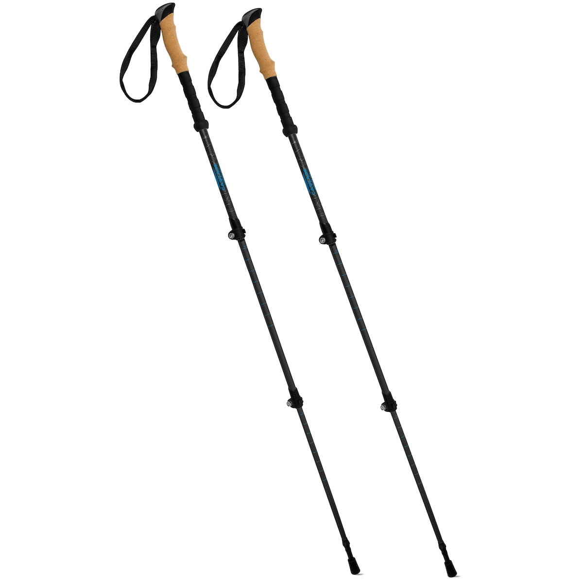Free Shipping Cascade Mountain Tech Carbon Fiber Quick Lock Cork Grip Trekking Poles Extendable Length 26 54 Walmart Walmart