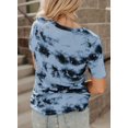 thumbnail image 4 of Womens Striped Color Block Short Sleeve Causal Blouses T Shirts Tops, 4 of 6