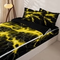 thumbnail image 3 of Homewish Yellow Glowing Lightning Zipper Queen Comforter Set with Fitted Sheet and 2 Pillowcases,Modern Geometric Zipper Bedding Set,Black Reversible,4pcs, 3 of 8