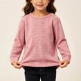 thumbnail image 3 of Bixock Toddler Girls Long Sleeve Shirts,Kids Crewneck Pullover Tops Solid Color Brushed Dralon Knit Thermal Layering Top Boys Girls Warm Shirt for Cold Winter Wear Girls Clothings, 3 of 7