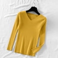 thumbnail image 2 of Otvok V Neck Ribbed Slim Fit Sweater for Women, Long Sleeve Solid Pullover, Stretchy Basic Layering Top for Autumn Winter, 2 of 7